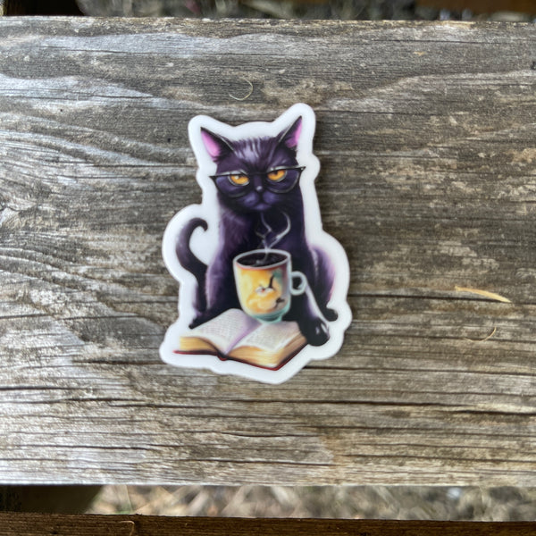 Reading Kitty - Sticker