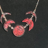 Moon Phase Resin Necklace & Earrings