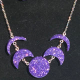 Moon Phase Resin Necklace & Earrings