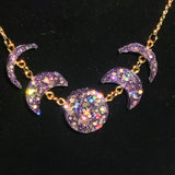 Moon Phase Resin Necklace & Earrings