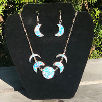 Moon Phase Resin Necklace & Earrings