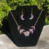 Moon Phase Resin Necklace & Earrings